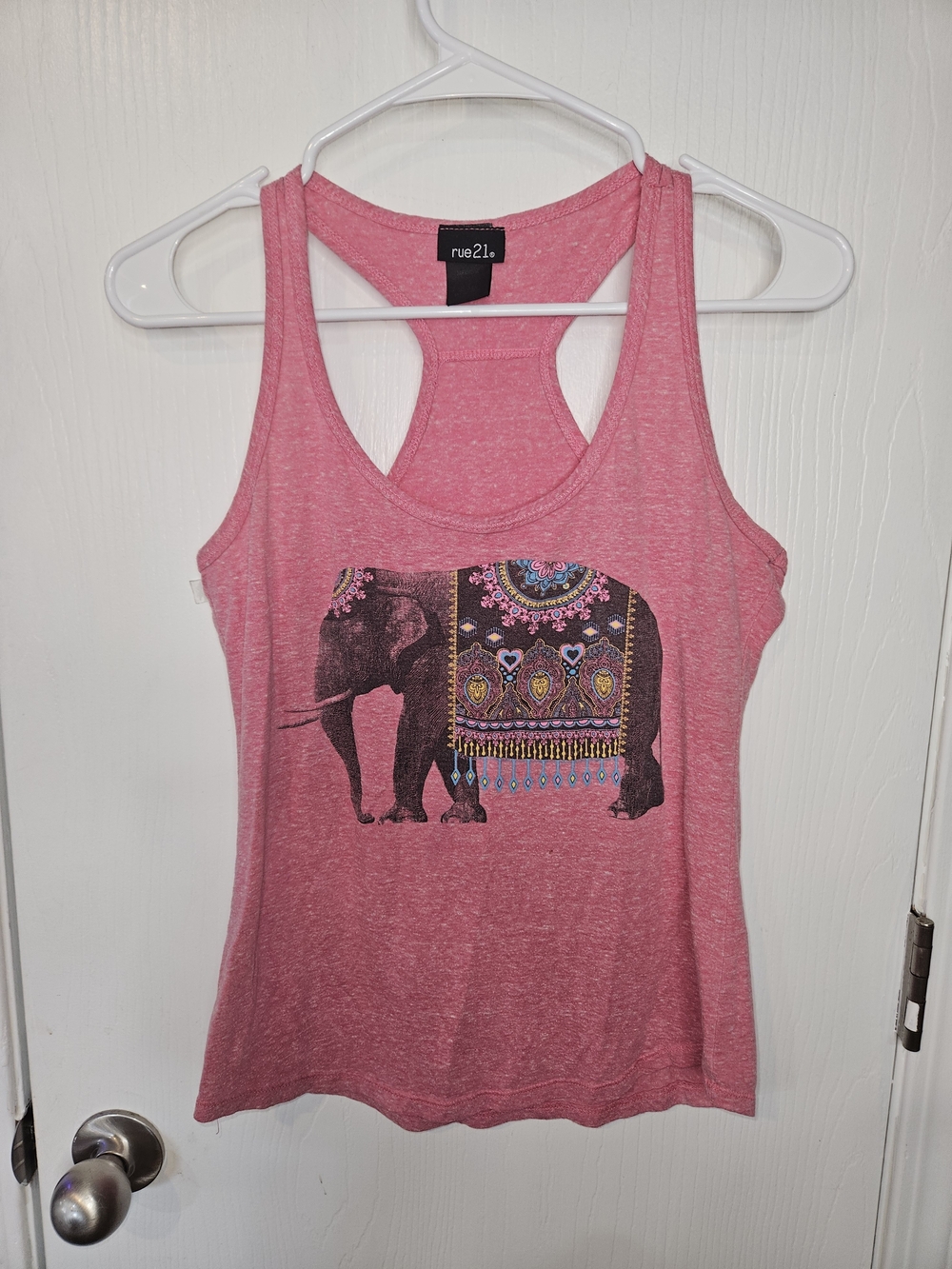 rue21 Pink Elephant Print Racerback Tank